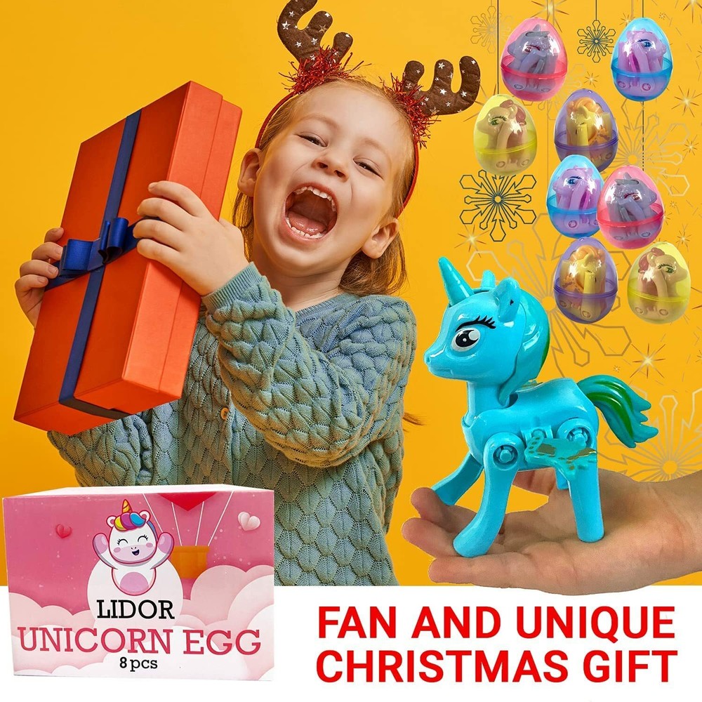 Easter Unicorns Surprise Eggs with Toys Inside Stocking Stuffers 4 Pack