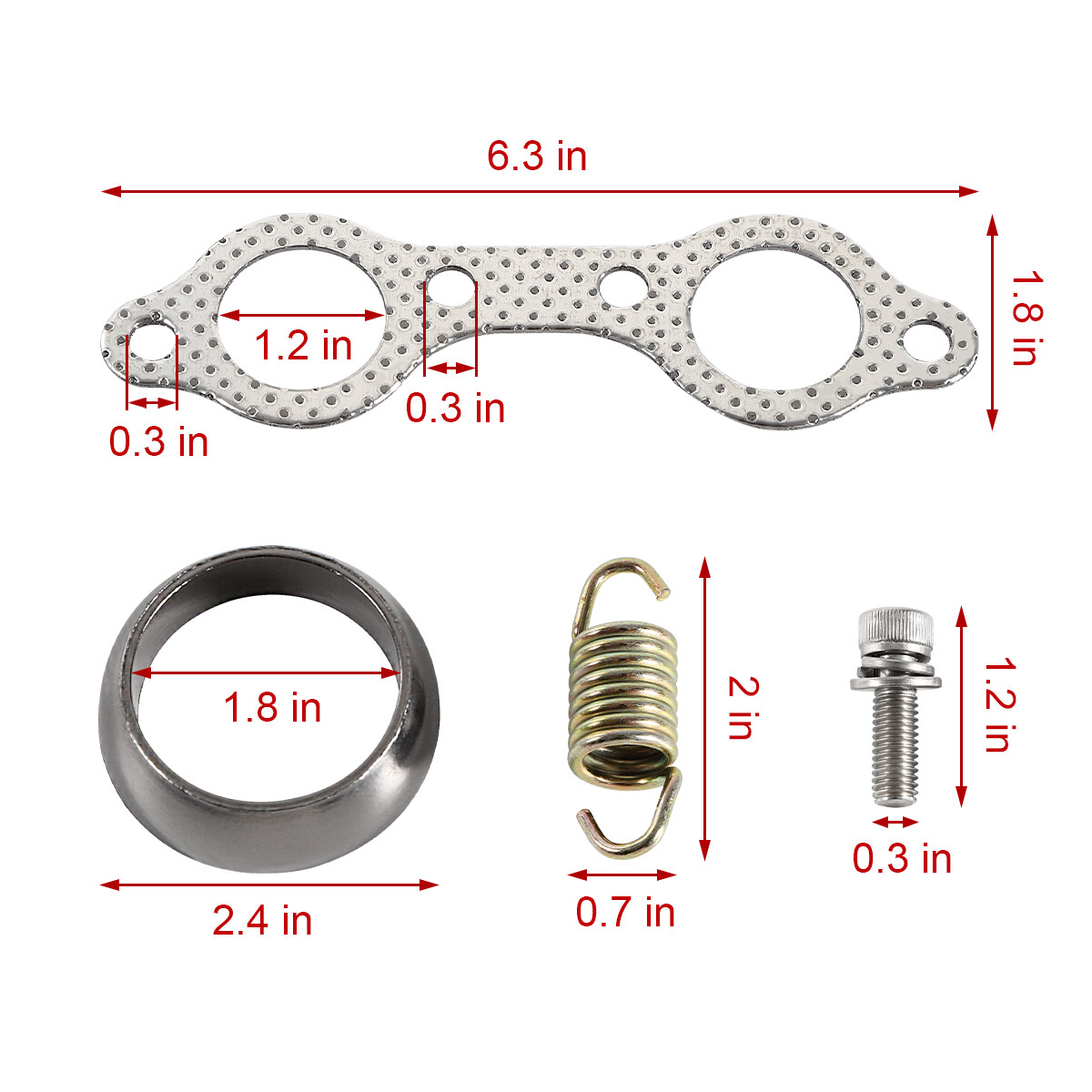 Exhaust Muffler Gasket Spring Seal Rebuild Kit For Polaris Sportsman 600 700 800