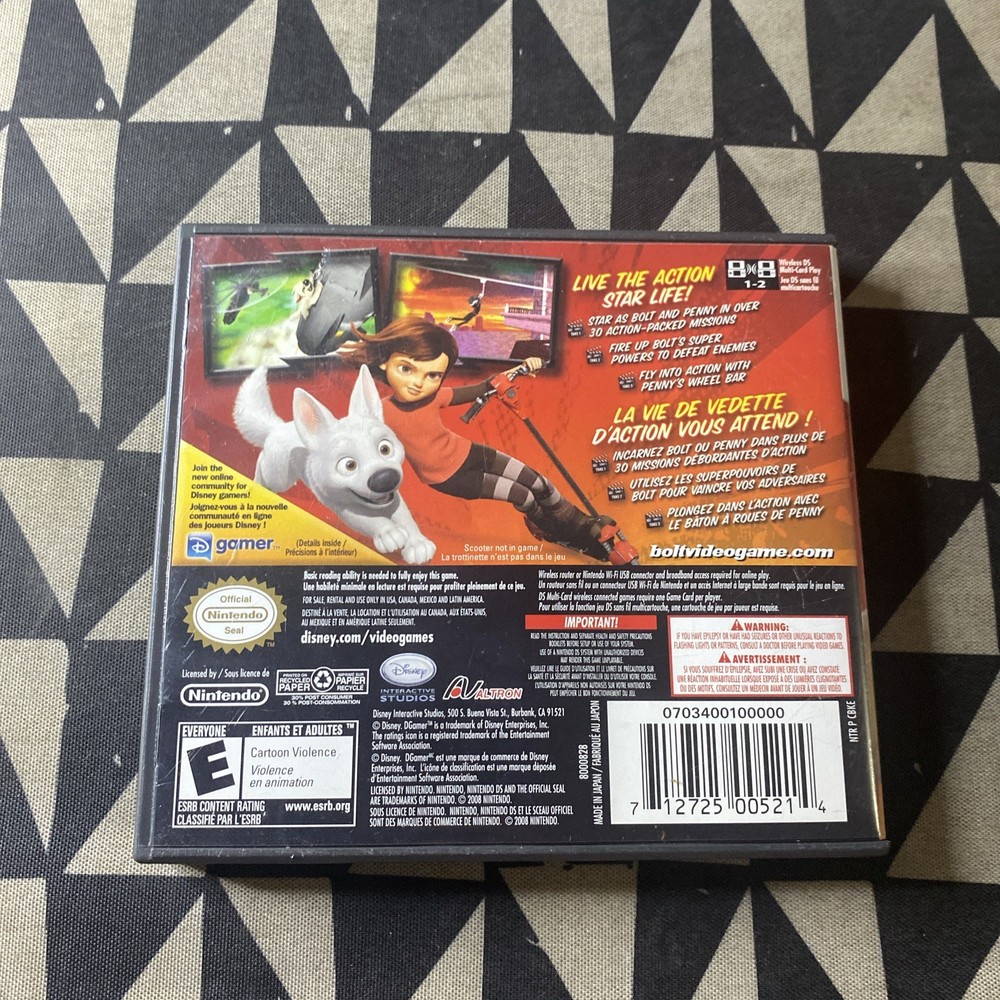 Disney: Bolt - Nintendo DS - Case Only - NO GAME
