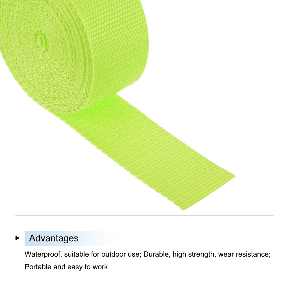 Lightweight Polypropylene Webbing Strap 3.8cm 5 Yard Yellowish Green
