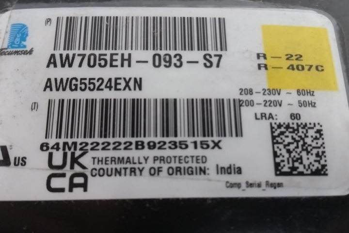 Carrier P031-2429 230V Single Phase Compressor (C)