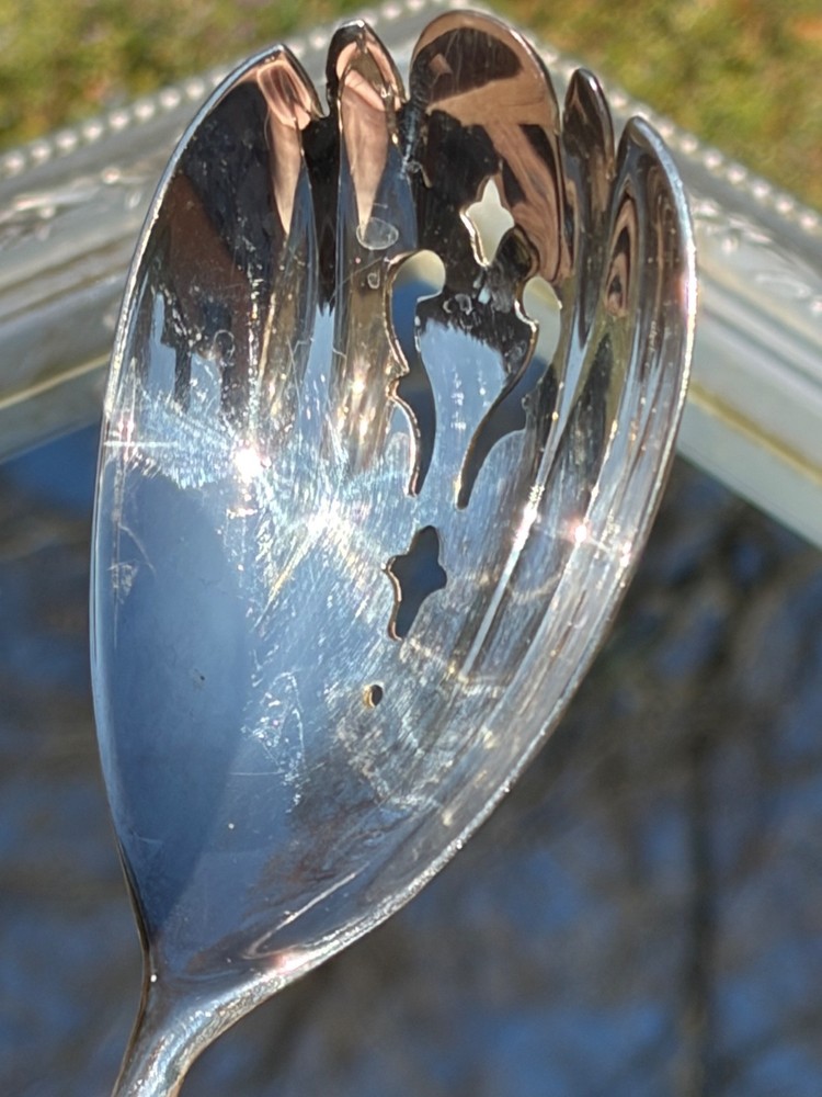 Vintage Gorham Heritage Silver Plated Salad Serving Tongs
