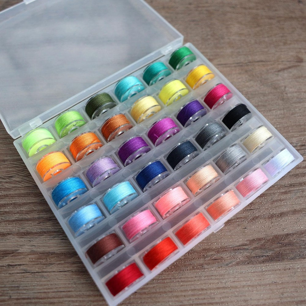 72pcs Sewing Thread Set 36 Colors with Bobbins Polyester 400yd Spools