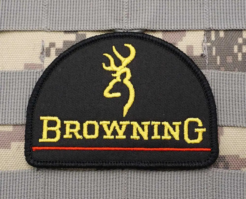 BROWNING FIREARMS VINTAGE STYLED EMBROIDERED IRON-ON SHOULDER PATCH...