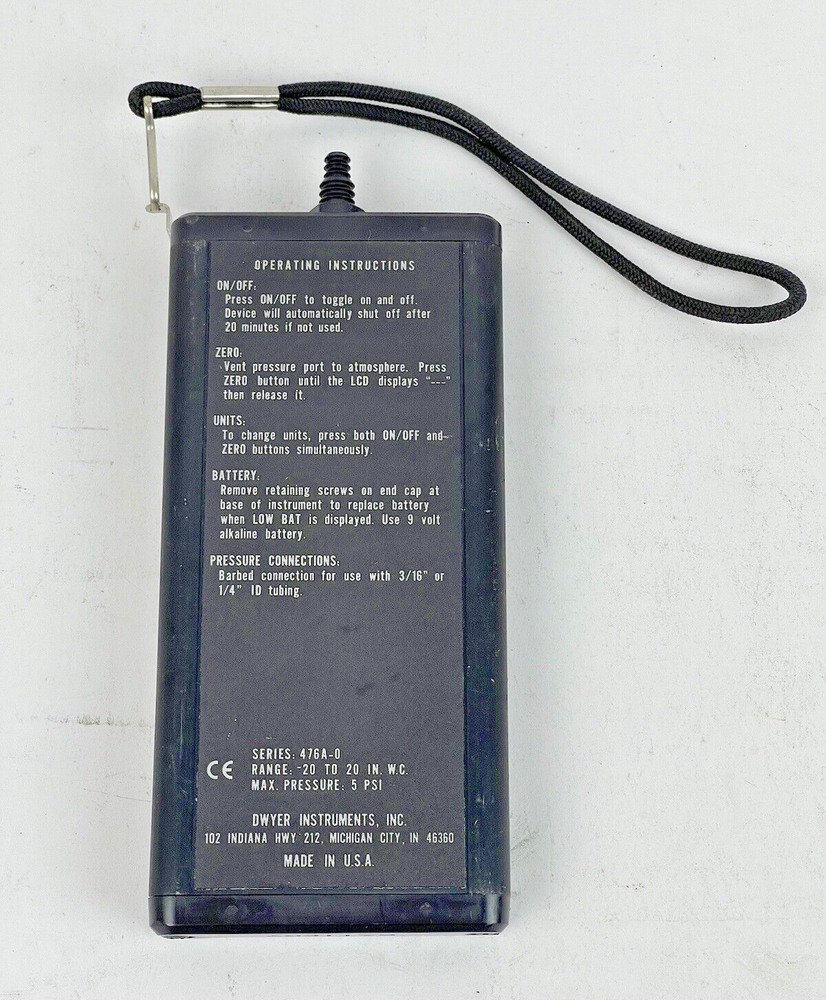DWYER - SERIES 476A - SINGLE PRESSURE DIGITAL MANOMETER