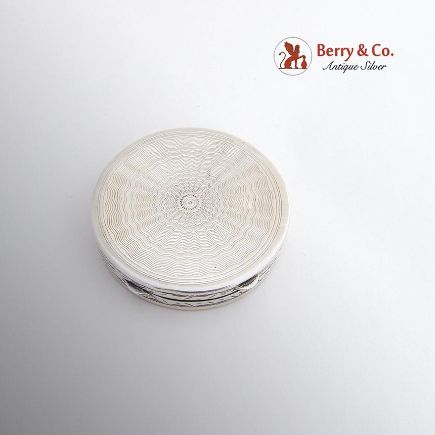 Austrian 900 Silver Round Engraved Box 1930