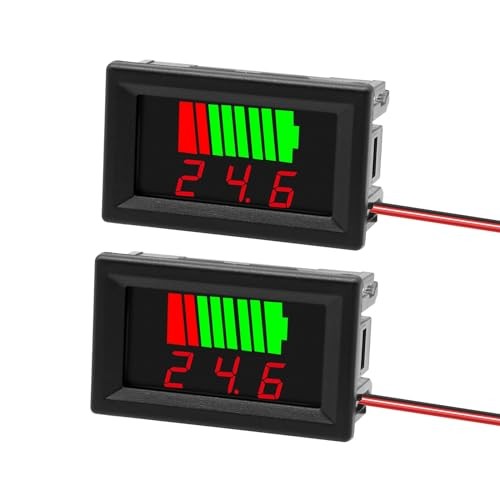 2Pack DC 12V, 24V, 36V, 48V, 60V Battery Indicator Voltage Meter 2 in 1