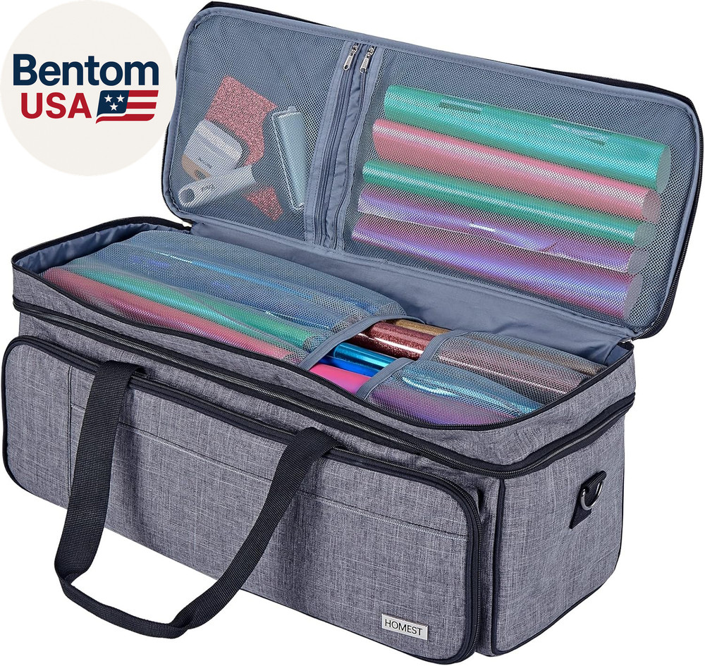 Double Layer Carrying Case with Mat Pocket for Cricut Maker 4, Explore 4, Multi