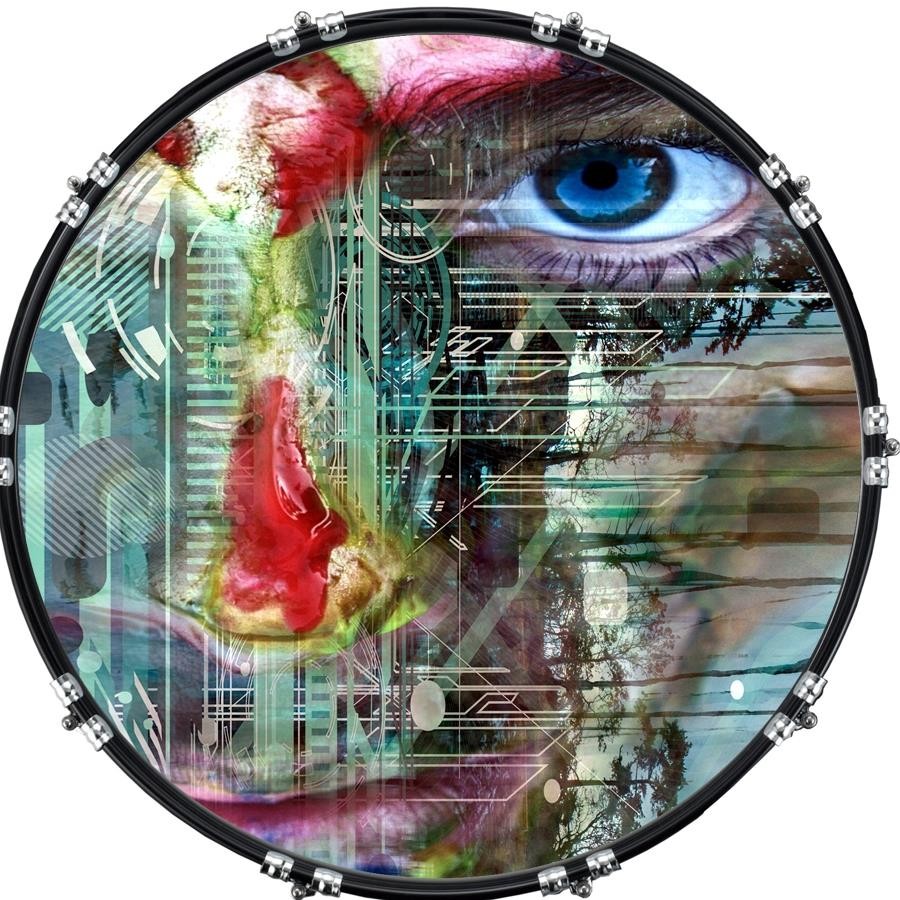 22" Custom Bass Kick Drum Front Head Graphic Graphical Insanity 1