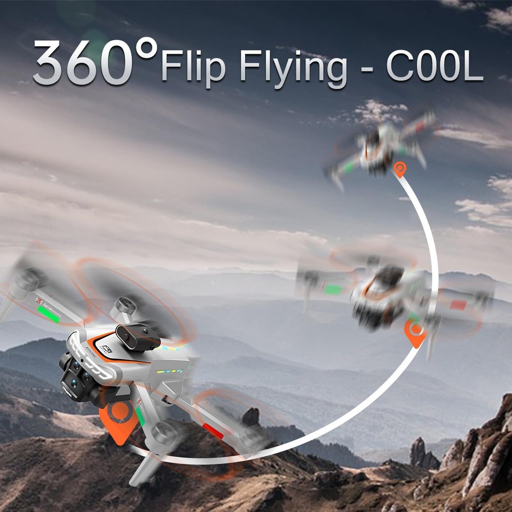Drone with Camera for Adults 4K, RC Drones LCD Screen silvery