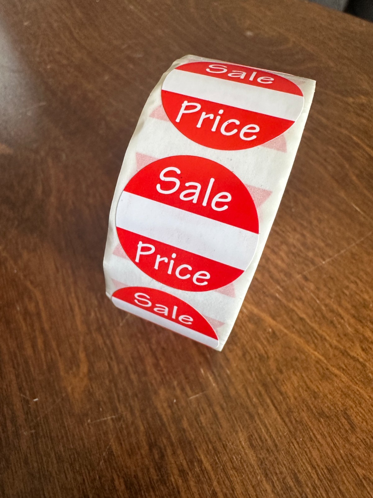 500 Pcs 1 inchRetail Yard Sale Price Red And White Round Sticker Roll Price Tag