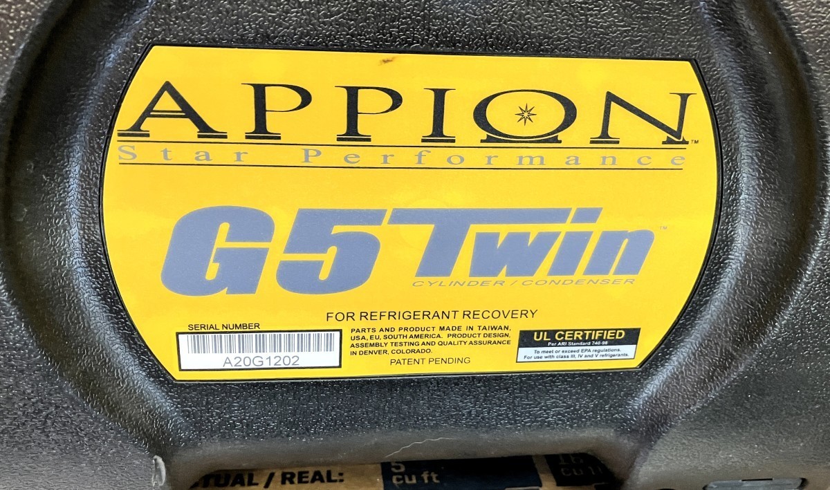 APPION G5 TWIN Refrigerant Recovery Machine (FRE015601)