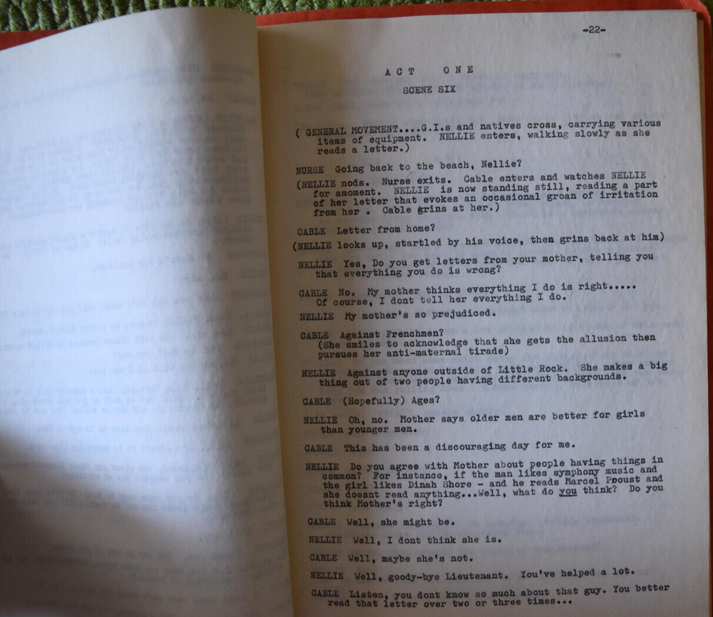 1949 " South Pacific " Musical Original Screenplay Script