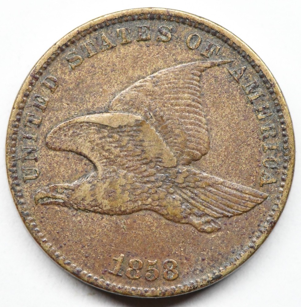 1858 small letters flying eagle cent in original circulated higher grade