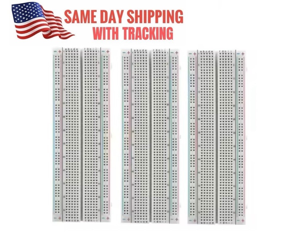 3X MB-102 830 Point Solderless Breadboards- Prototype PCB Protoboards USA