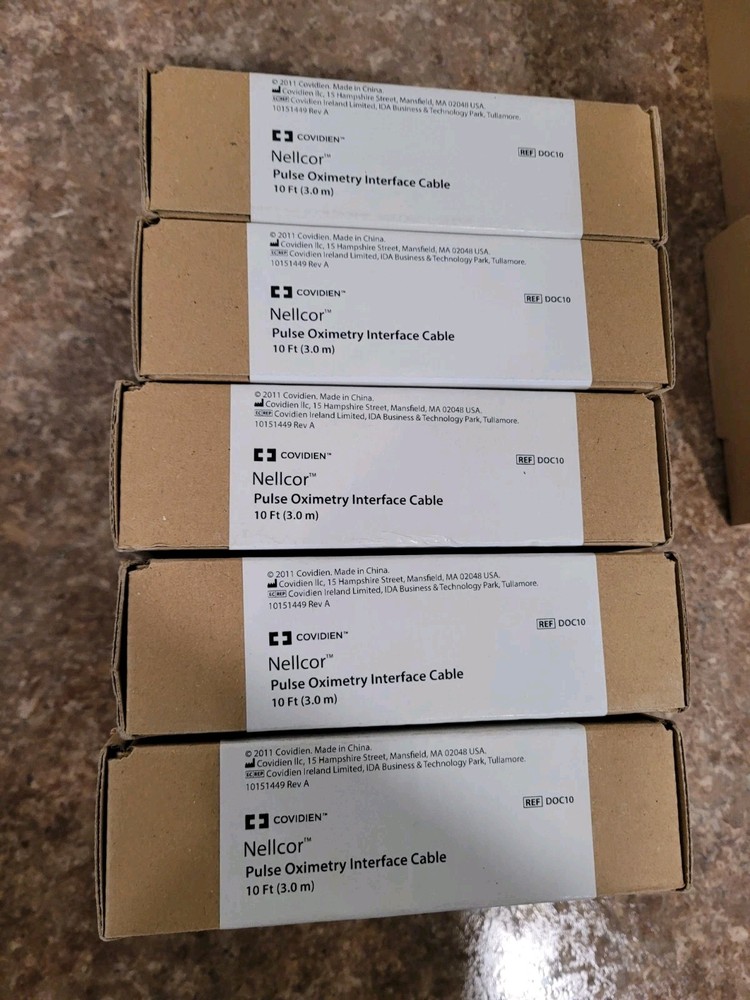 5 NEW Sealed Covidien Nellcor Interface Cable 10 ft ref. DOC10 - GENUINE OEM