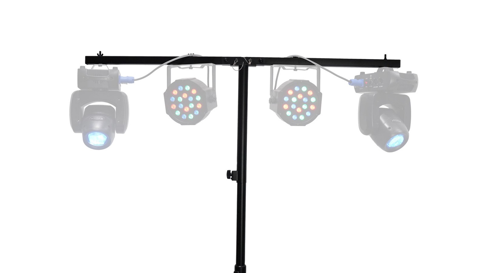 Rockville RLF4 BLACK 10 Foot Solid Base T-Bar Lighting/Projector DJ Stand + Bags