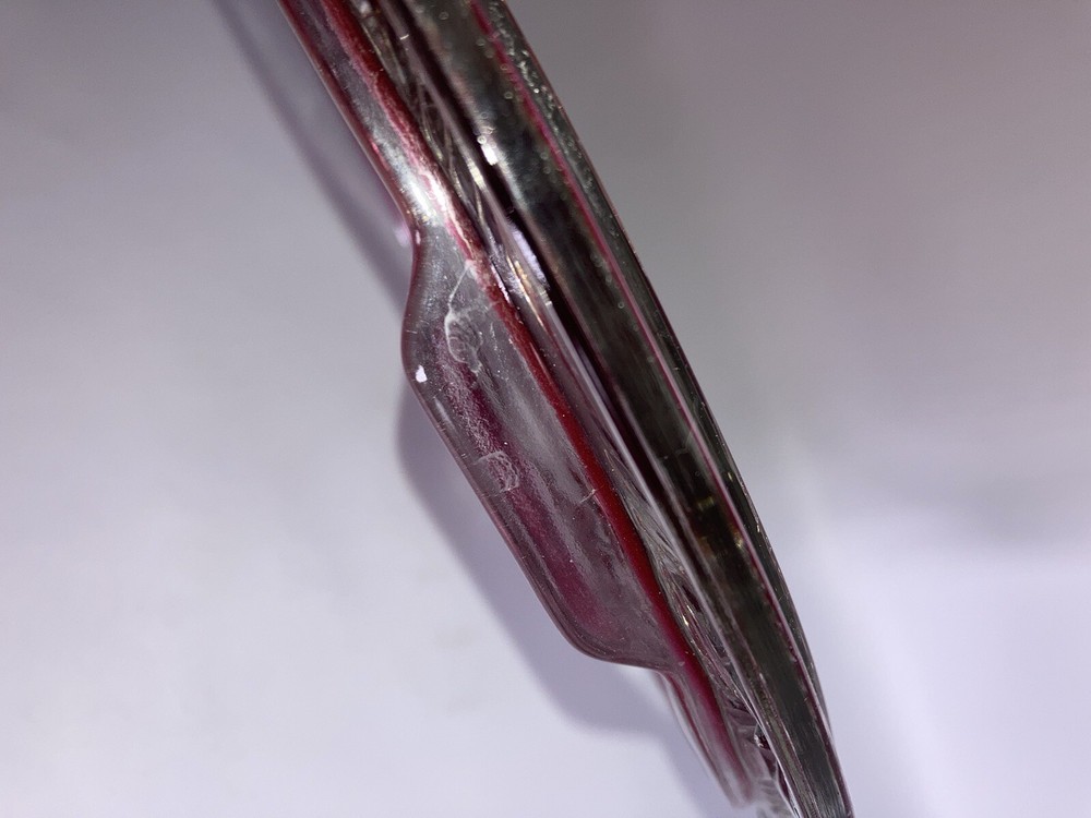 Vintage Mercury Silver Ruby Red Platter Stand Goofus Glass Beautiful
