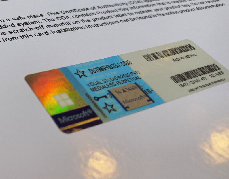 Microsoft Visual Studio 2022 Professional CoA AUTHENTIC License DG7GMGF0D3SJ