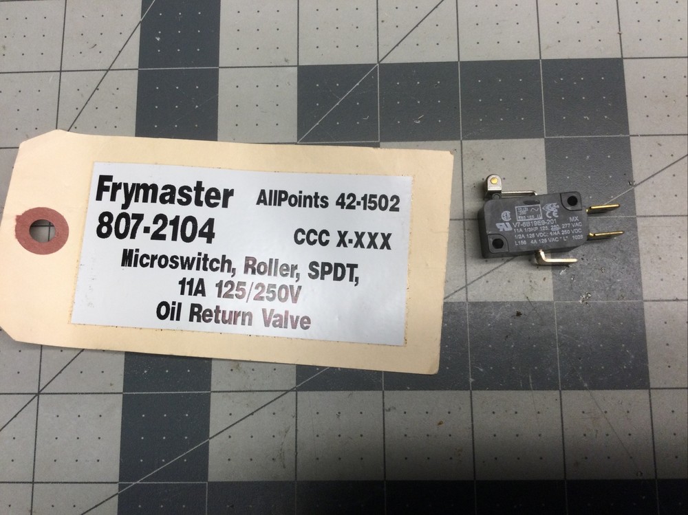 Frymaster Microswitch, Ce Roller 8072104 - (LXA15C)
