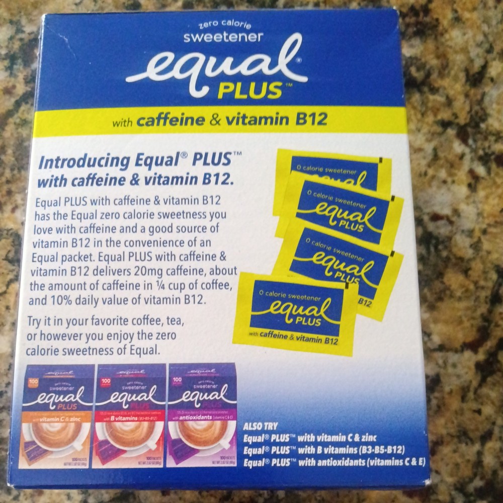 equal plus with caffeine & B12 - 100 Count