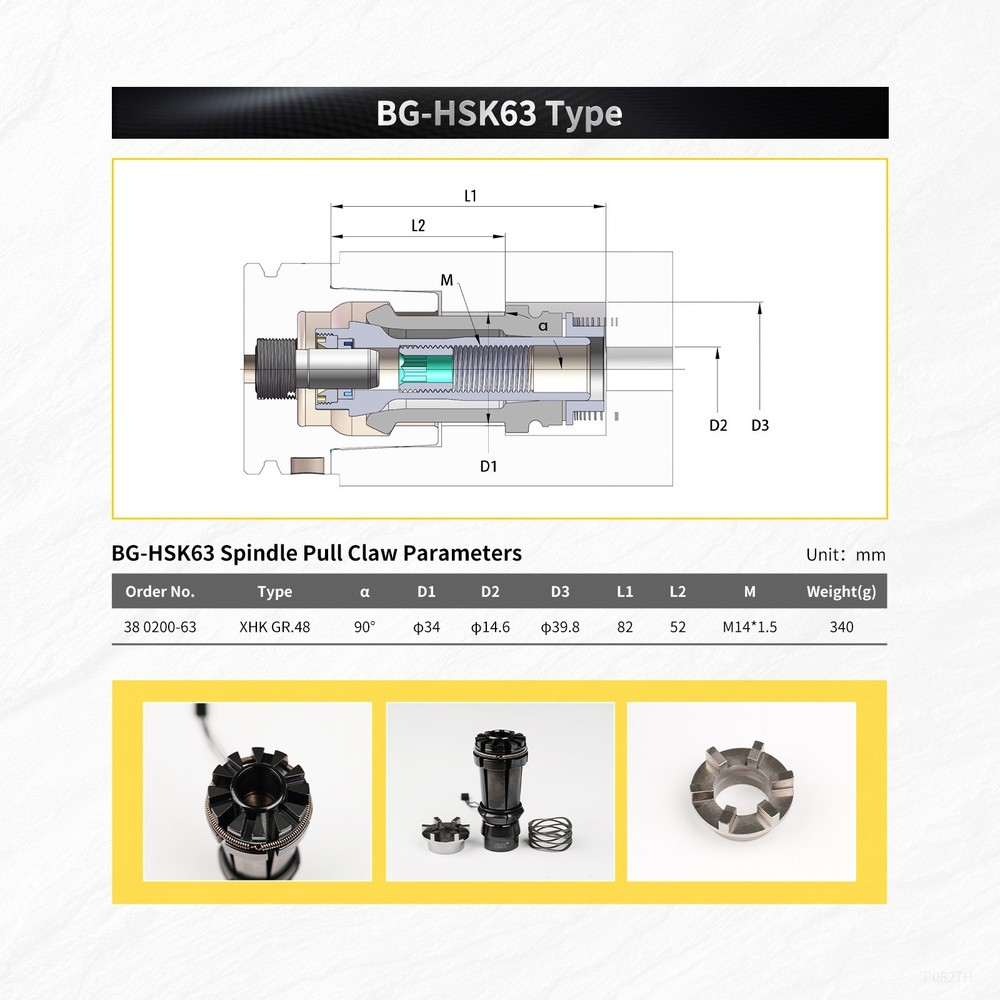 SFX OT-HSK100-K Spindle Pull Claw CNC Machine Tool for Pull Stud Stable Quality
