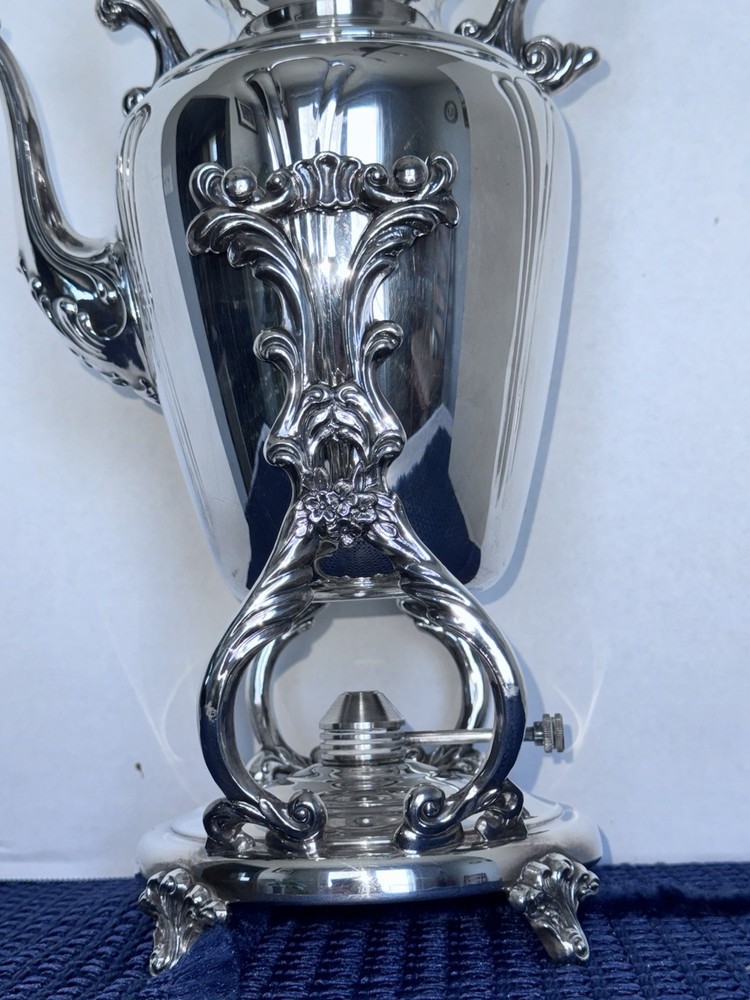 Sheridan Silverplate Tilting Teapot Samovar Stand with Burner Coffee Server