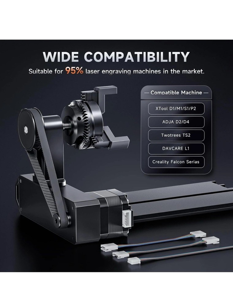 4-in-1 Laser Rotary Roller for Engraving Cylindrical Spherical & Ring Objects