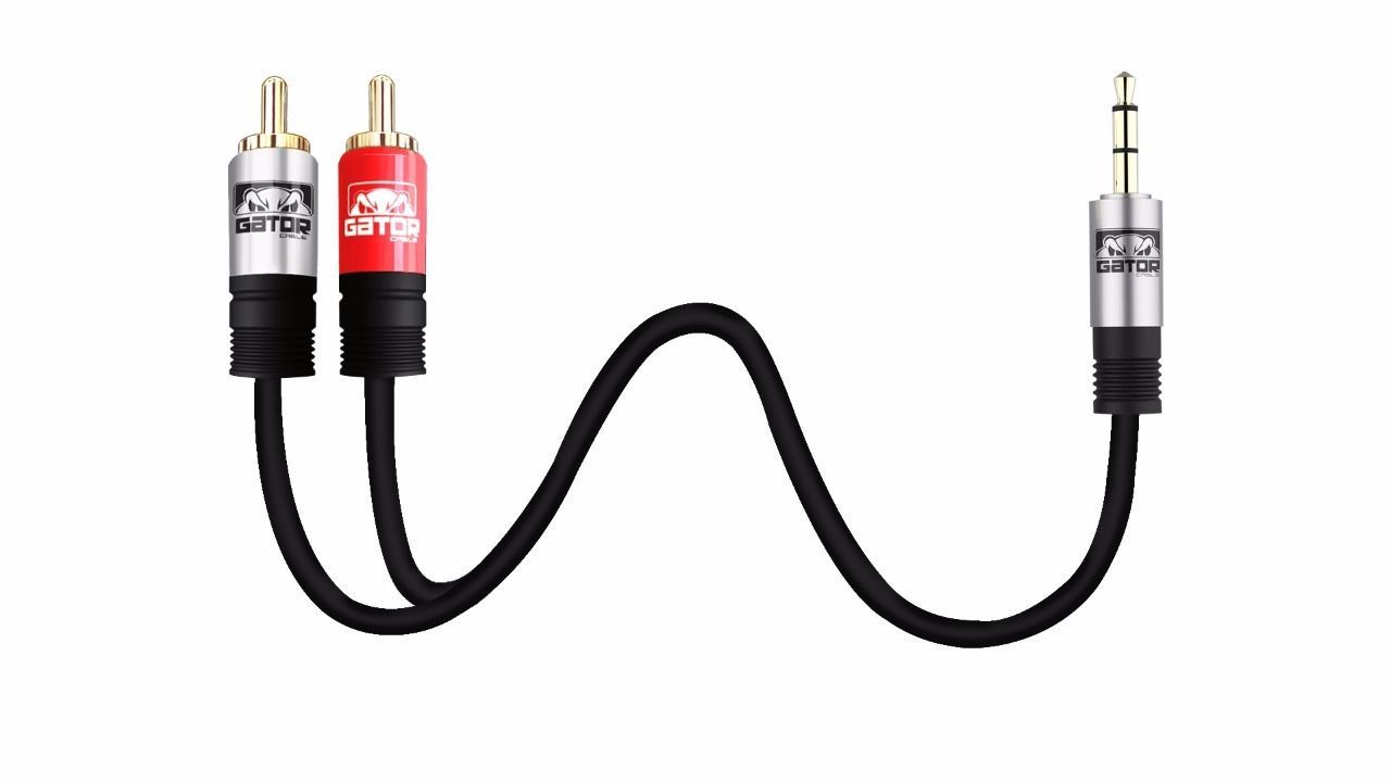 AUX Auxiliary 3.5mm Audio Male to 2 RCA Y Male Stereo Cable Cord Wire Plug