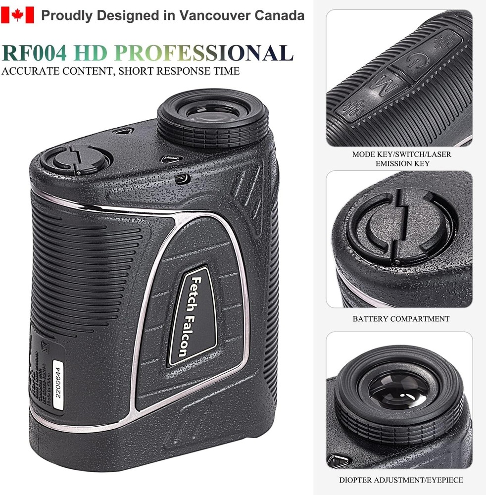 Fetch Falcon OLED Golf Rangefinder ~ High Precision Slope Mode 2500YDS *5836A2G