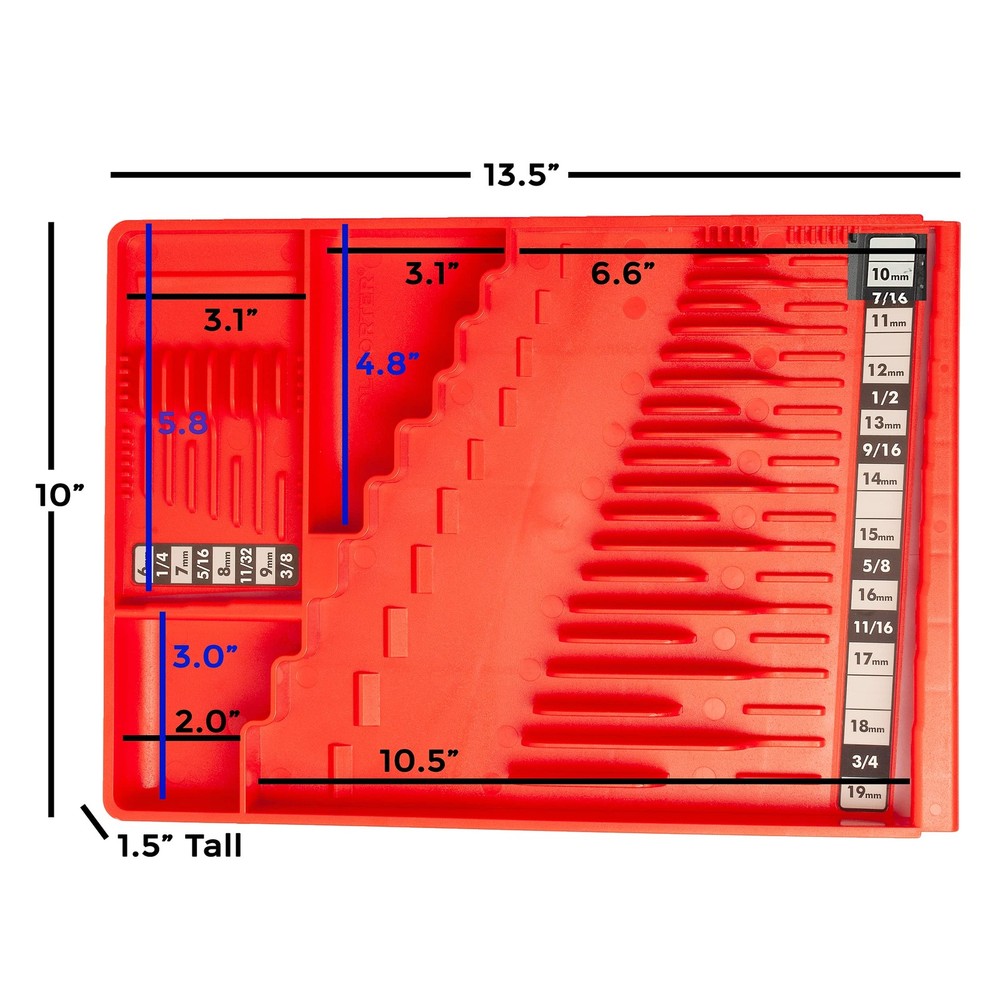 Tool Sorter Wrench Organizer - Red