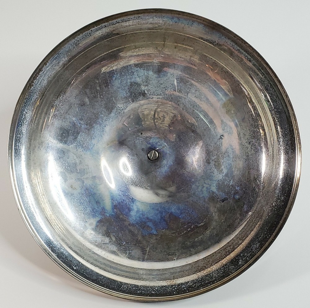 Rogers Silverplated Lid ONLY 9.5" Round Regal Handle Tarnish Stained Replacement
