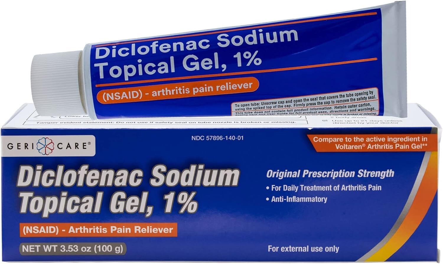 GeriCare Dicclofenac Tropical Gel Arthritis Pain Reliever 3.53 oz / 100 g