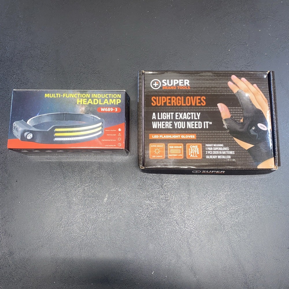 Multi Function Induction Headlamp W689-3 LED, Supergloves LED light-New In Box