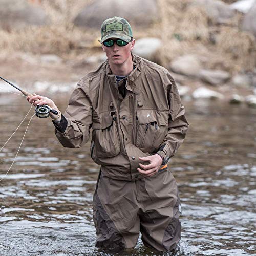 unisex-adult Java Hellbender Fly and Wading Fishing Jacket Small Beige