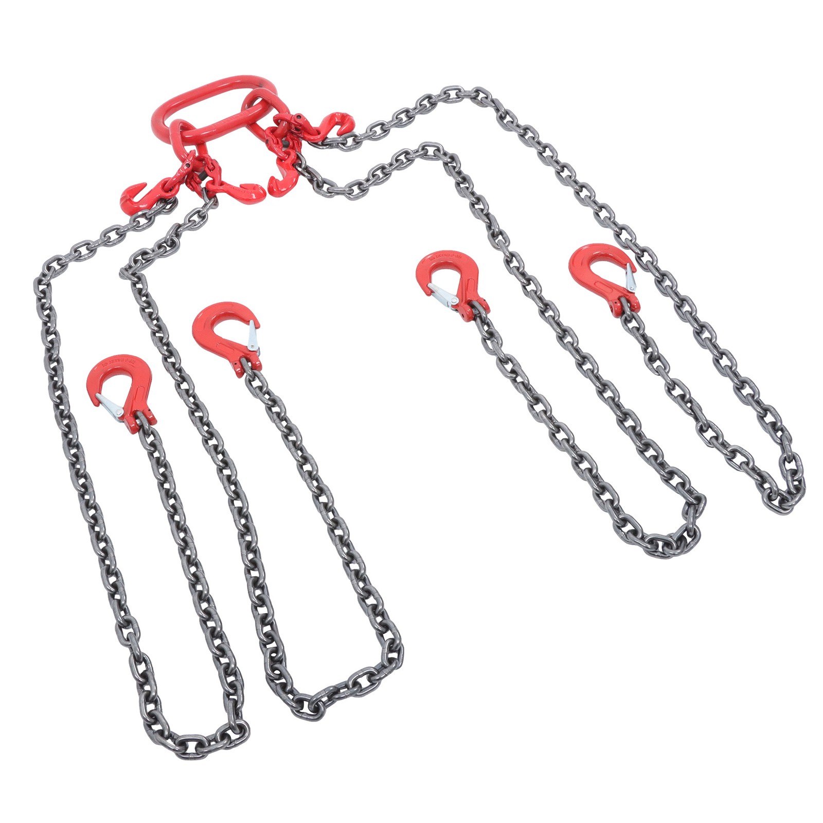 11000 lbs 5/16" x 5' Chain Sling 4 Legs G80 Lifting Chain with Grab Hooks