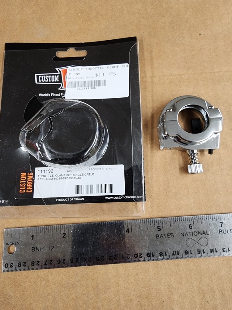 CHROME SINGLE THROTTLE CABLE CLAMP SET