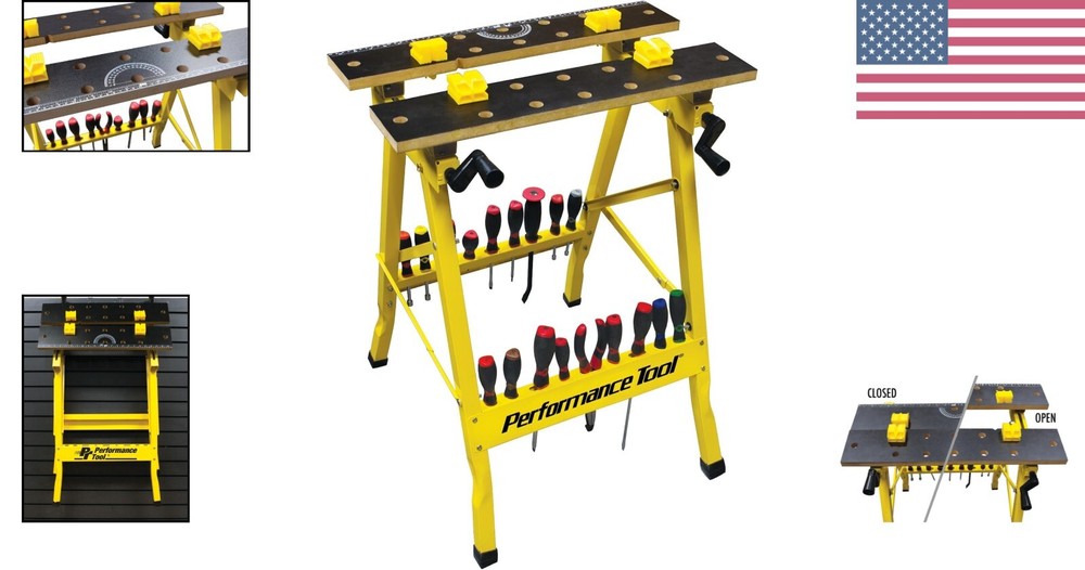 Folding Workbench & Vise - Compact 200 lbs Capacity for Versatile Projects