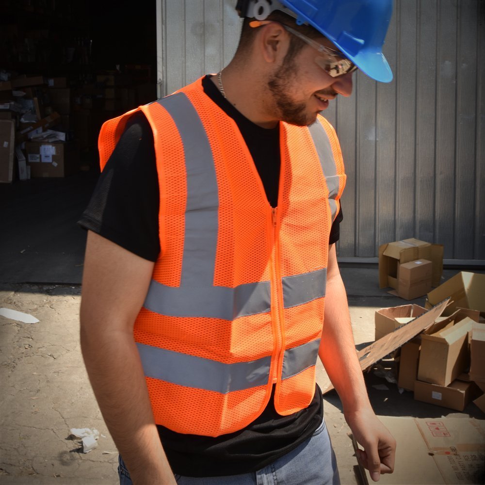 Orange Mesh High Visibility Safety Vest, ANSI/ ISEA 107-2010