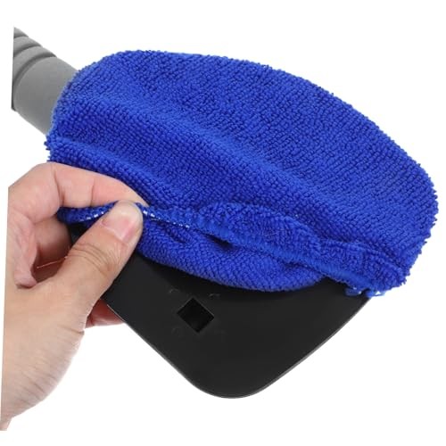 1 Set Windshield Cleaning Brush Adjustable Handle with Triangular Cloth Blue