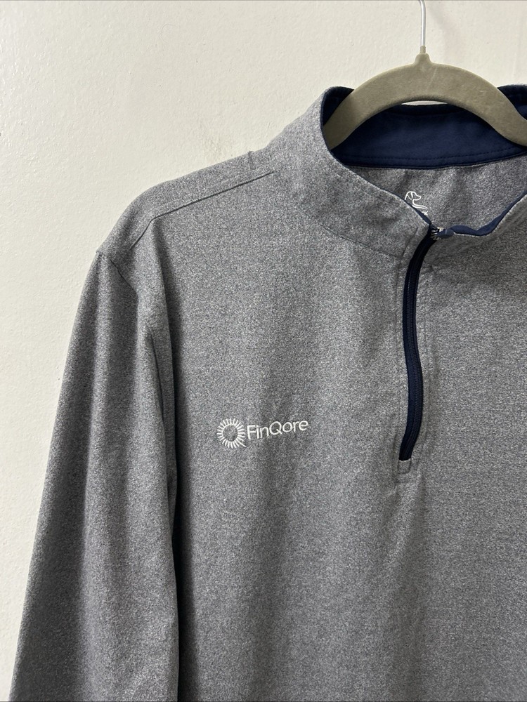 Rhoback 1/4 Zip Mens Size Medium Gray Golf Performance Pullover Sweater L/S