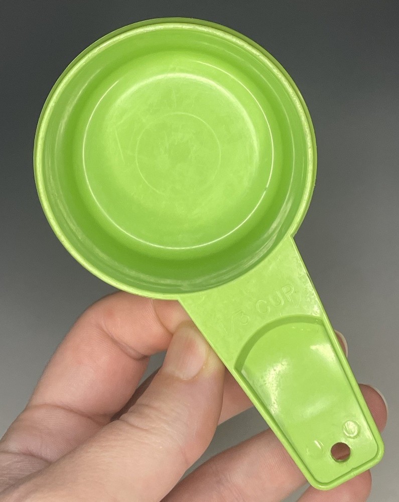 Vintage Tupperware 1970s Green Measuring Cup Single ( 1/3 ((Third)) Cup) Nesting