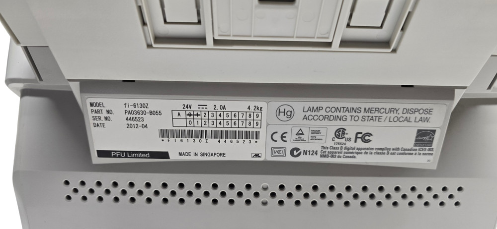 Fujitsu FI-6130Z Scanner (AC Adapter &USB Cable)