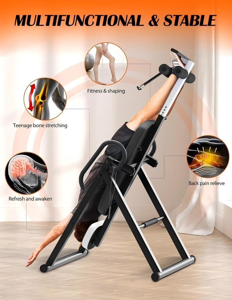 Gravity Inversion Table for Back Pain Relief 2026 New Inversion Table W/Lumbar S