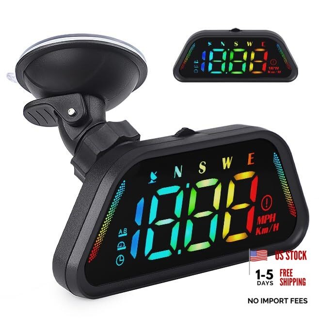 Car Color Head-Up Display, GPS Speedometer HUD with MPH/KMH Function, Speed