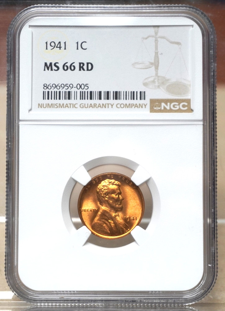1941 LINCOLN CENT NGC MS66RD