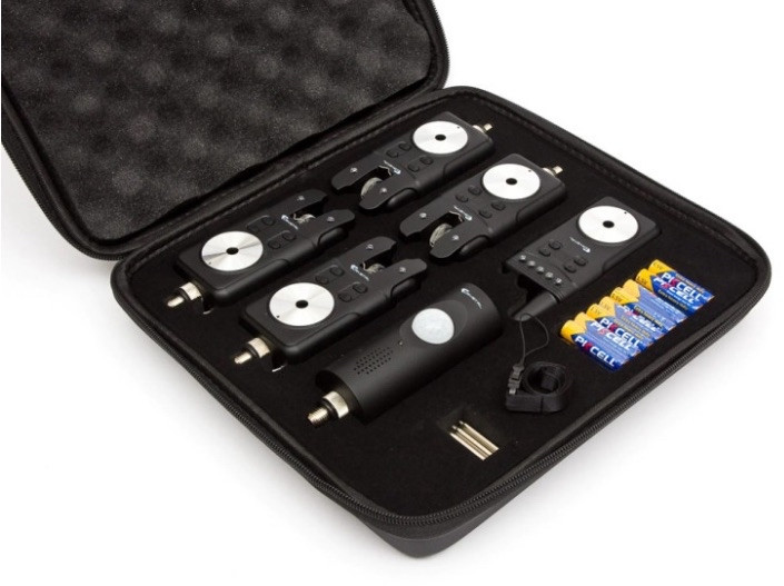 Fishing Bite Alarm Set 4+1 | Wireless Carp Bite Indicators with Receiver | Case