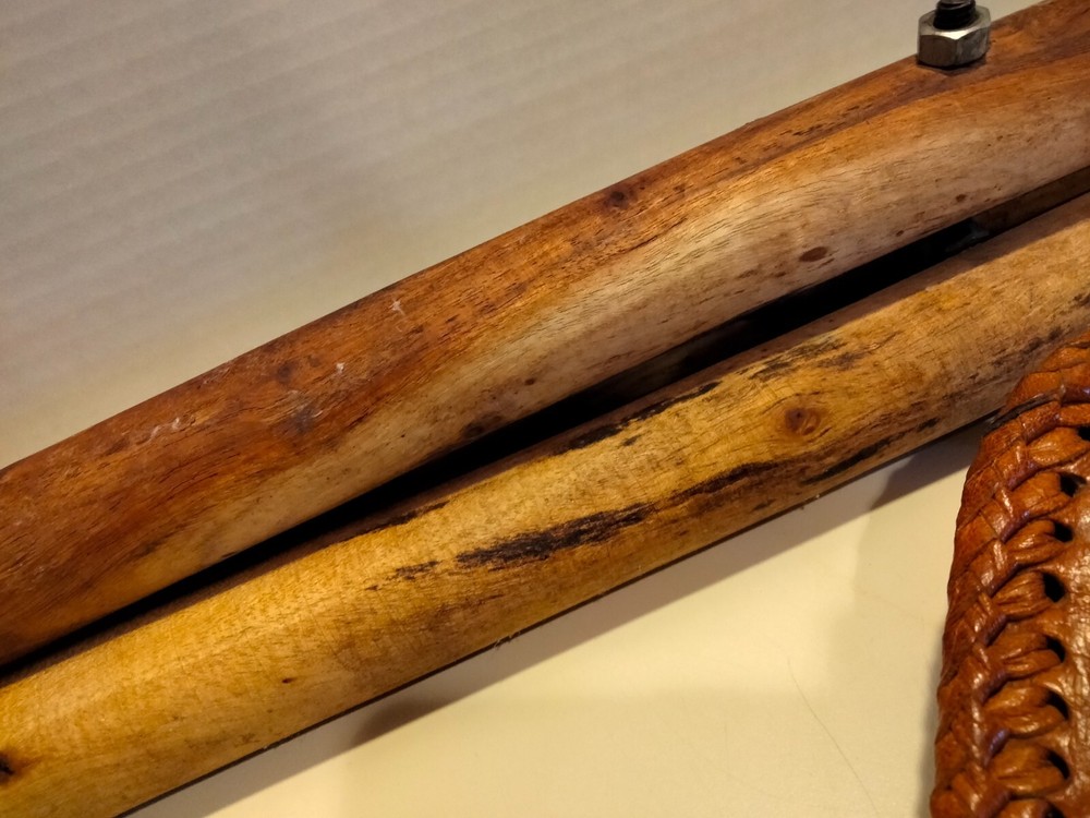 Hand Made Hand Sewn Camel Hide Trifold Camping Stool