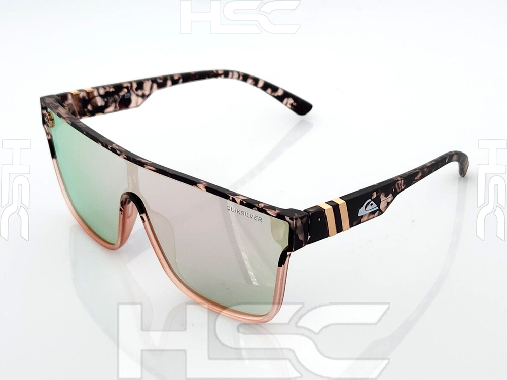 Quicksilver SciFi Shield Sunglasses Tortoise Shell Frame Flash Pink Mirror Lens