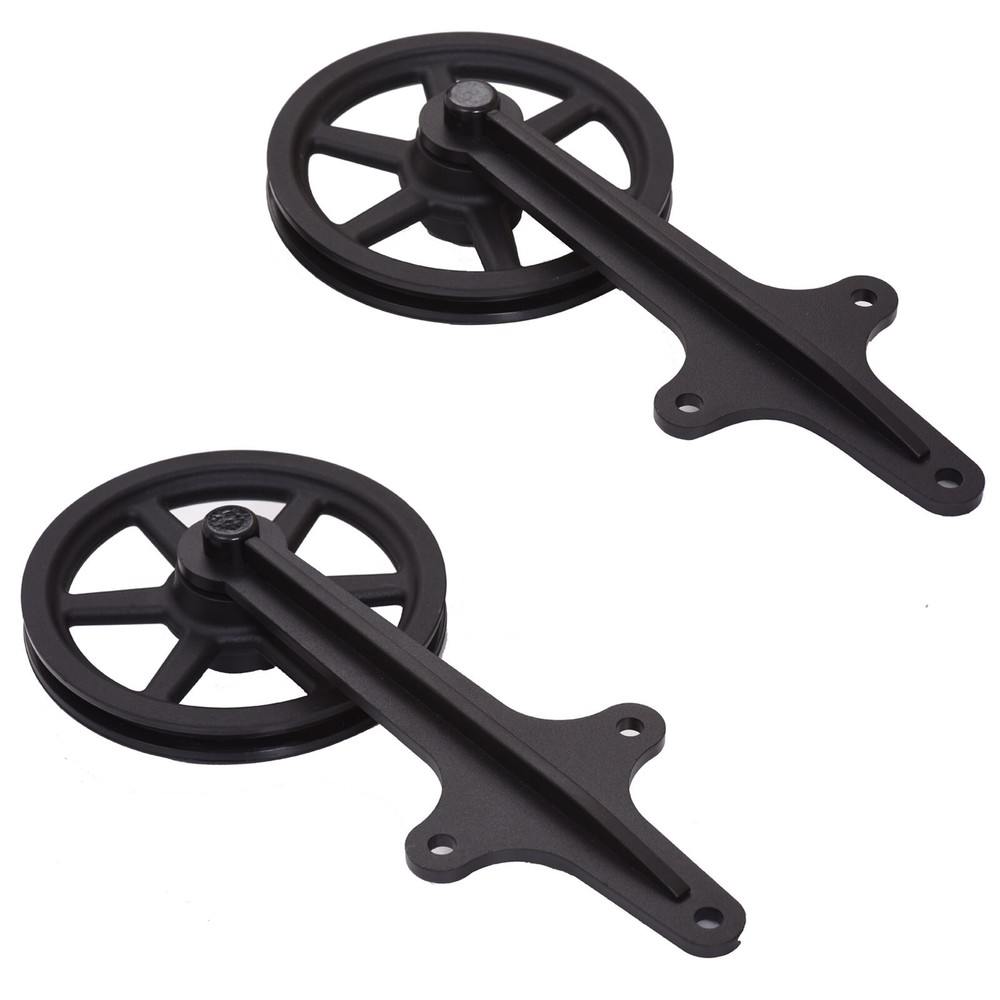 CCJH 4-20FT Sliding Barn Door Hardware Basic Black Roller Kit Single/Double Door